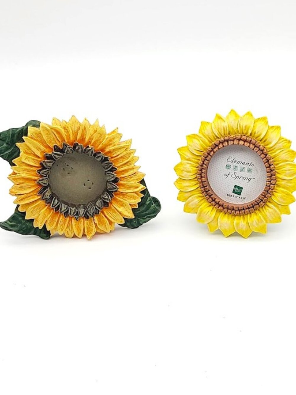Vintage Sunflower Photo Frames Resin Russ Elements of Spring x2